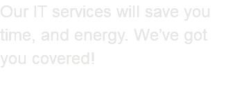 Our IT services will save you time, and energy. We’ve got you covered!